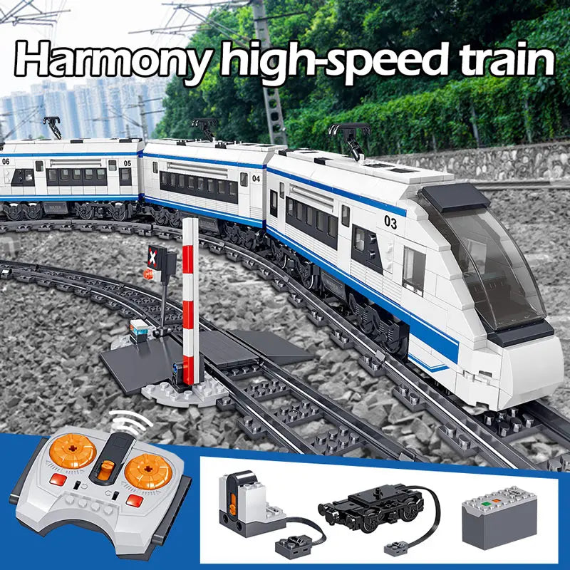 Electric Rail Remote Control Building Blocks Train Track Set