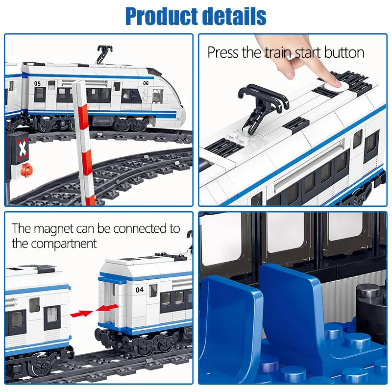 Electric Rail Remote Control Building Blocks Train Track Set