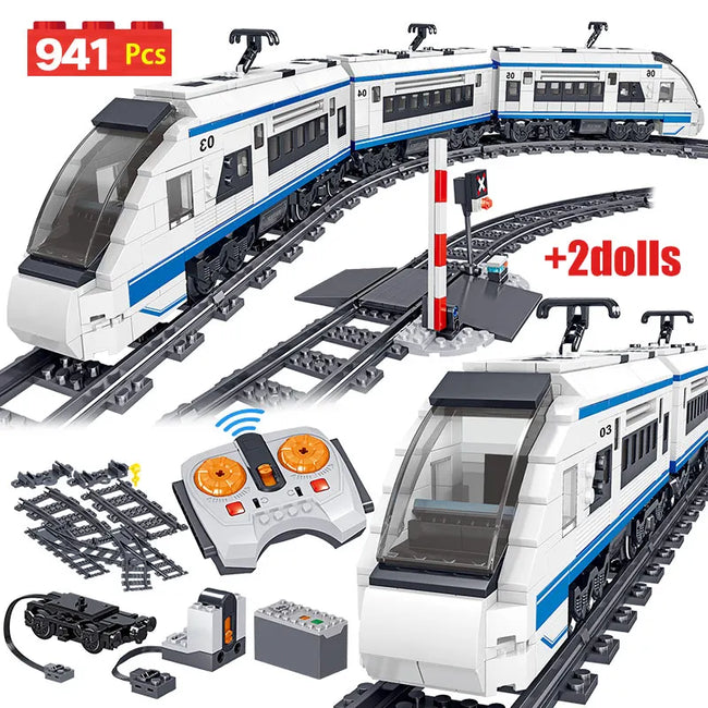 Electric Rail Remote Control Building Blocks Train Track Set Hover Image