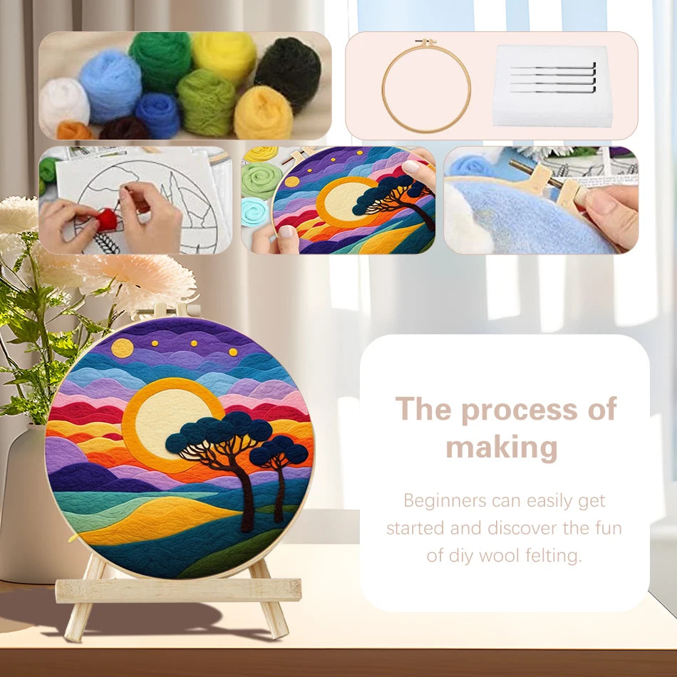 CHENISTORY Wool Felting Painting Kit