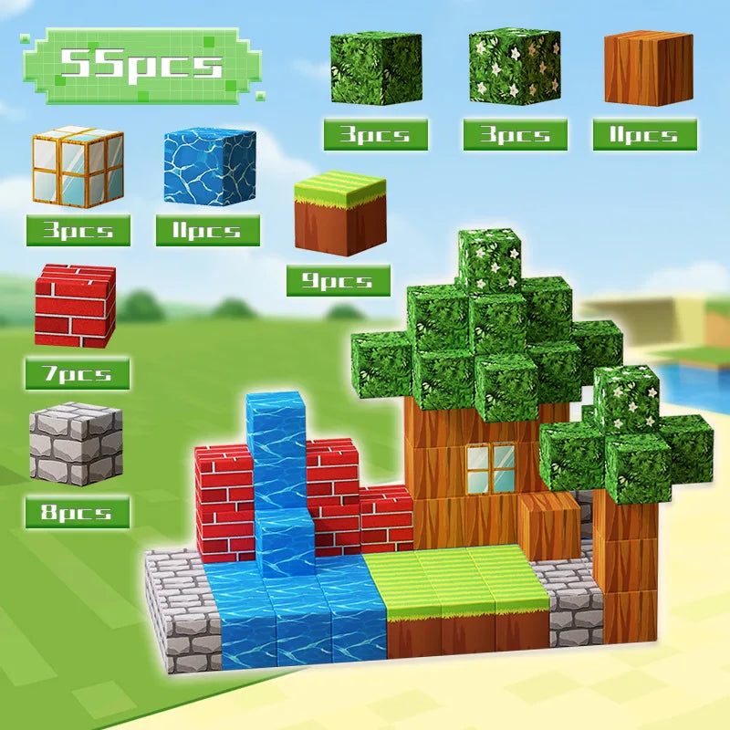 Magnetic Blocks Mine World Construction Set
