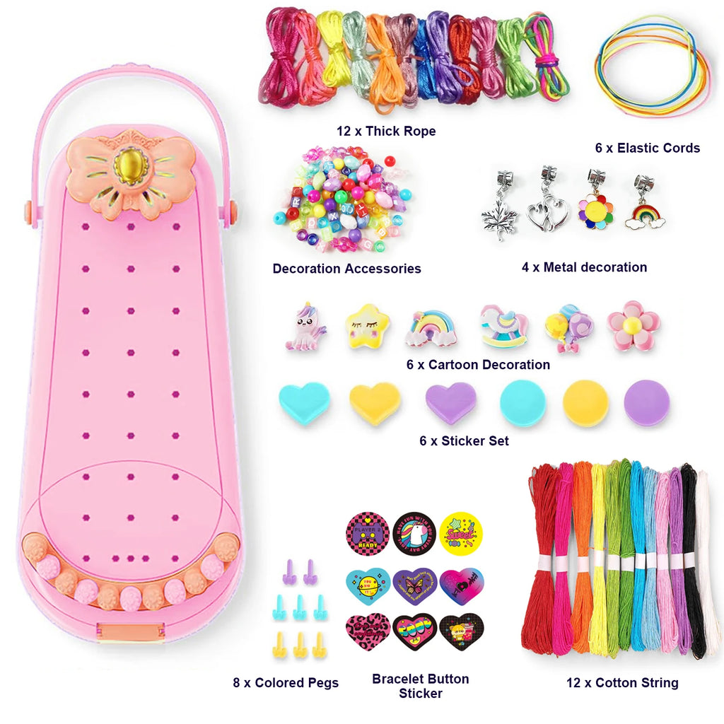 DIY Bracelet Making Kit for Girls - Children's Art And Craft Jewelry Rope Weaving Set Toy Suitable for Ages 6-12 Gift