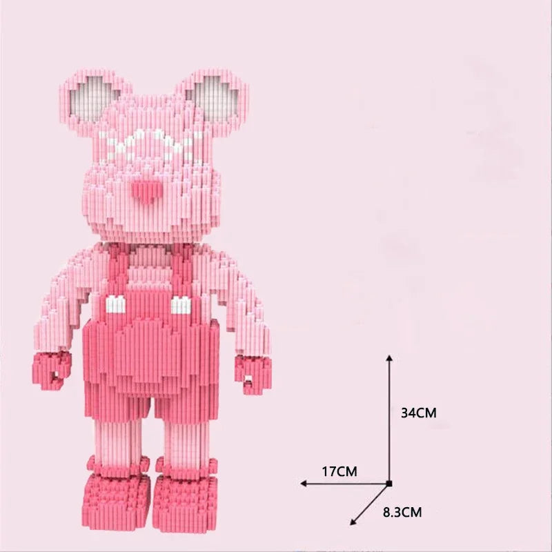 DIY Cartoon Mini Love Violent Bear Bearbrick Model