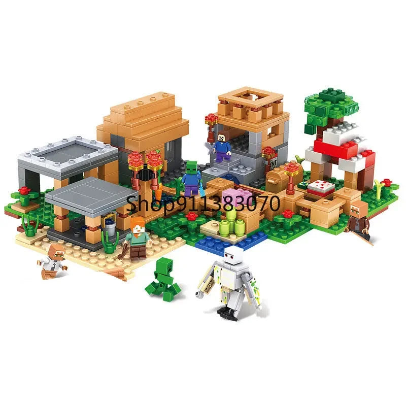 Small Village Jungle Treehouse & Cave Building Blocks Set