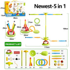 3 in 1 Musical Jump & Sports Toss Ring Game Toy with Rocket Launcher