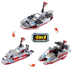 Navy War Chariot Ship Army Boat & Plane Model Building Blocks Set