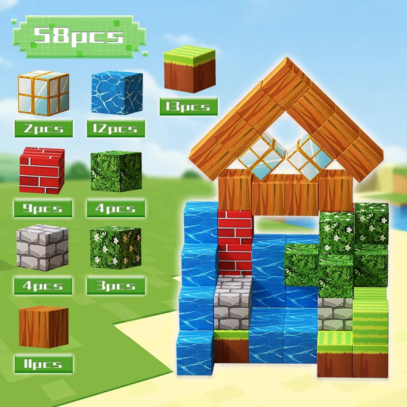 Magnetic Blocks Mine World Construction Set