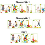 3 in 1 Musical Jump & Sports Toss Ring Game Toy with Rocket Launcher