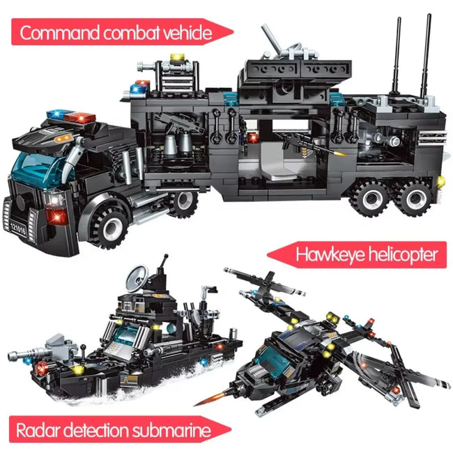 Police Station SWAT Team Military Building Blocks Set Main Image