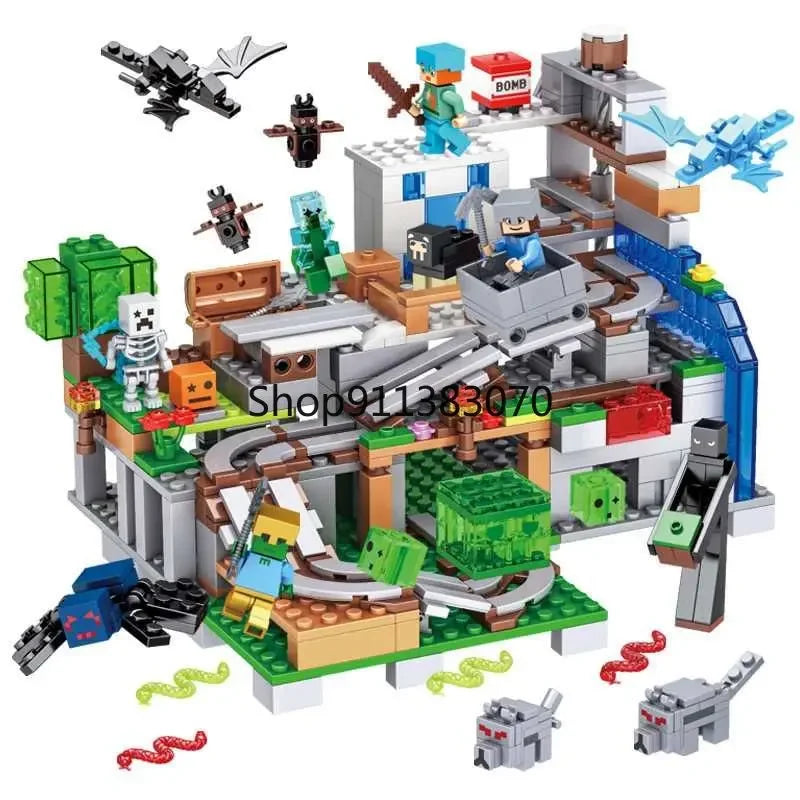 Small Village Jungle Treehouse & Cave Building Blocks Set