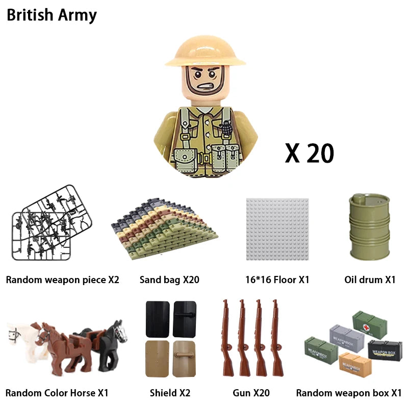 Military Building Block Character – World War II Soldier Mini Doll