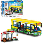 Transporter Truck & Bus Station Building Blocks Set