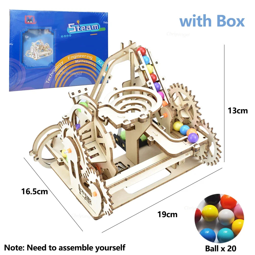 3D Wooden Marble Run Puzzle Set