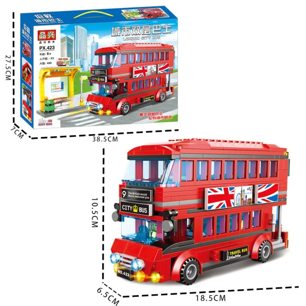 Transporter Truck & Bus Station Building Blocks Set