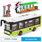 Passenger Bus Station Building Blocks Set