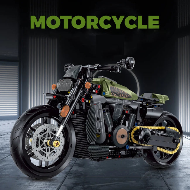 1:8 MOC Building Blocks Motorbike Model Main Image