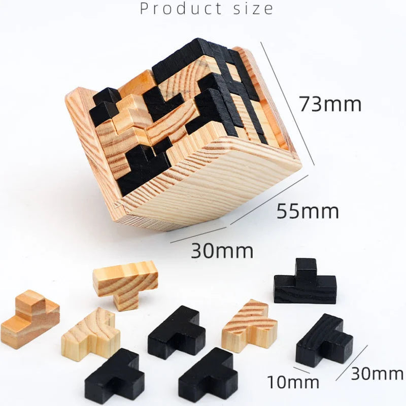 3D Cube Puzzle Luban – Interlocking Creative Educational Wooden Toy
