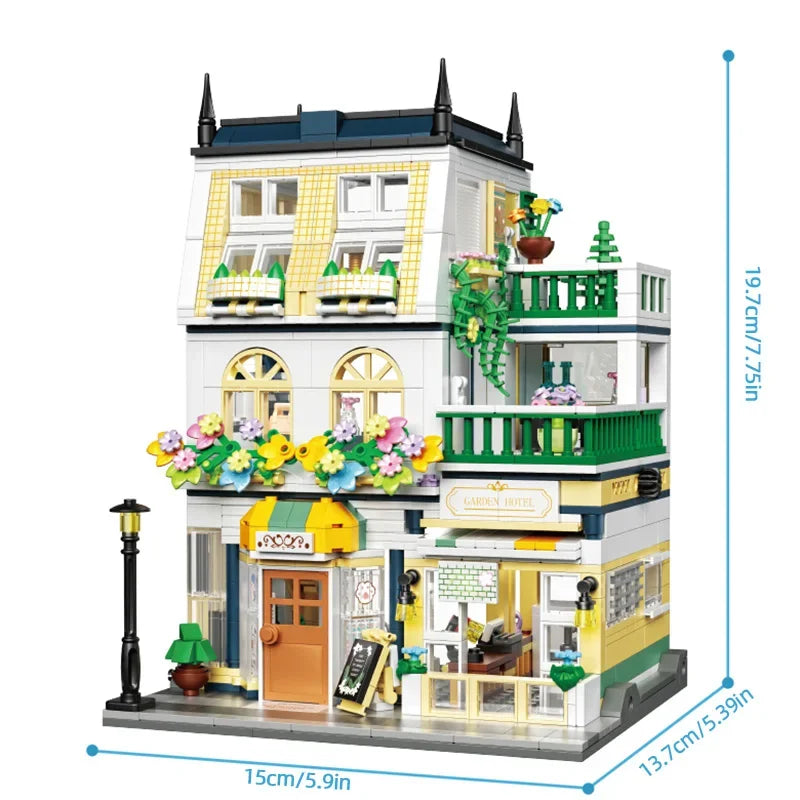 City Flower House Building Blocks Set