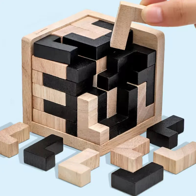 3D Cube Puzzle Luban – Interlocking Creative Educational Wooden Toy