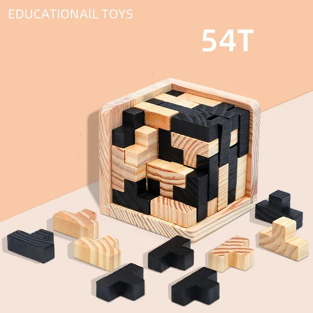 3D Cube Puzzle Luban – Interlocking Creative Educational Wooden Toy