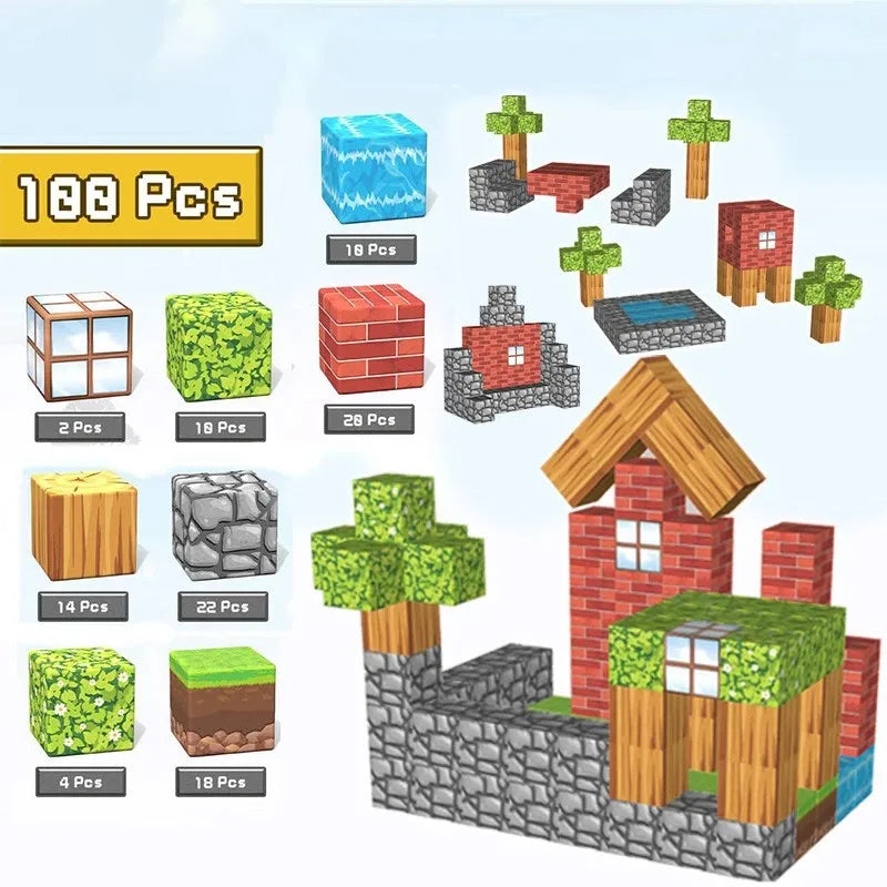 Magnetic Blocks Mine World Construction Set