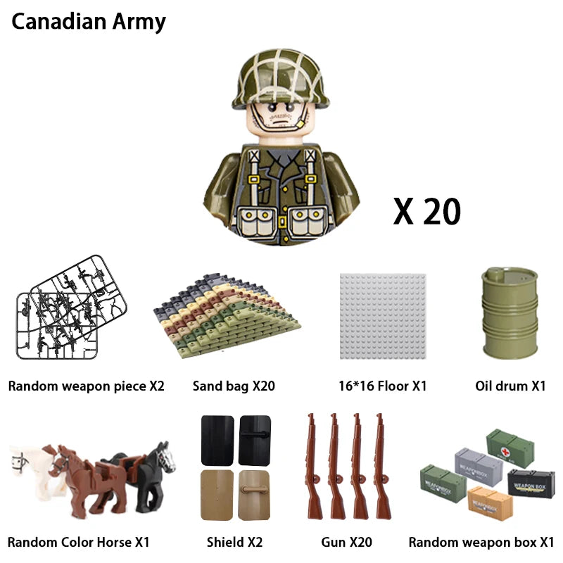 Military Building Block Character – World War II Soldier Mini Doll