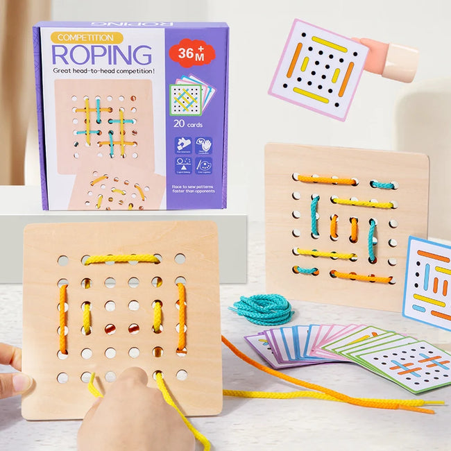 Kids Montessorri Threading Logical Thinking Game Hover Image