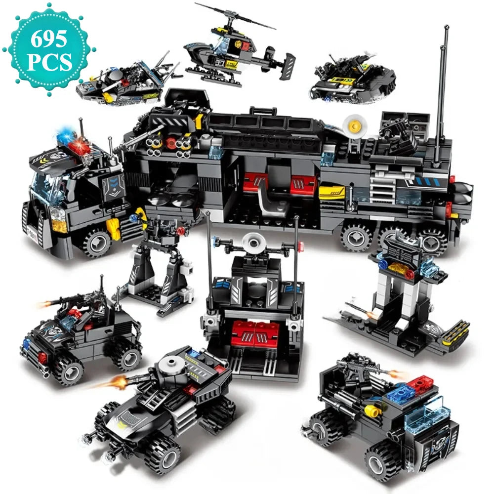 Police Station SWAT Team Military Building Blocks Set