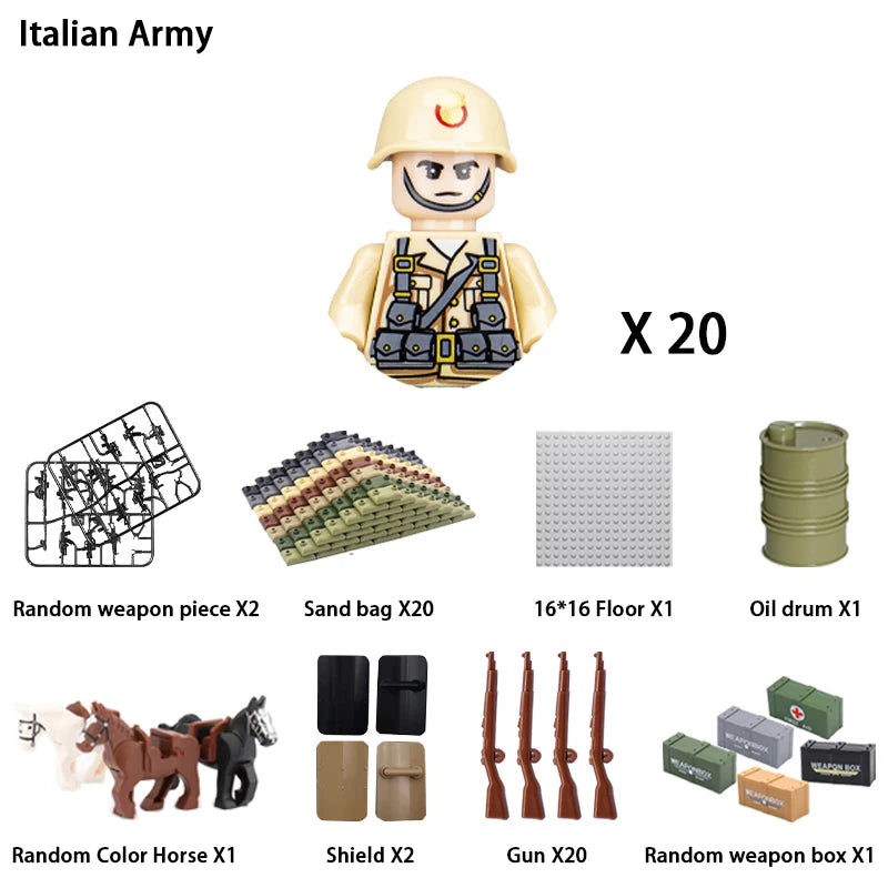 Military Building Block Character – World War II Soldier Mini Doll