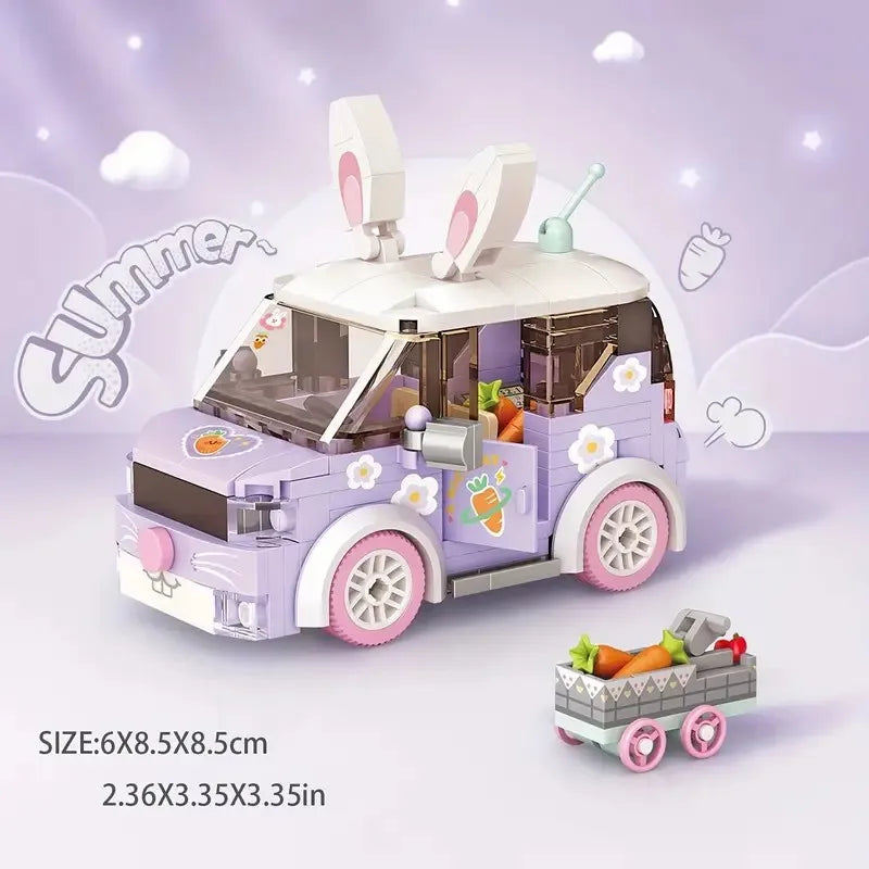 Rabbit Car Building Block Set DIY Cartoon Car Model