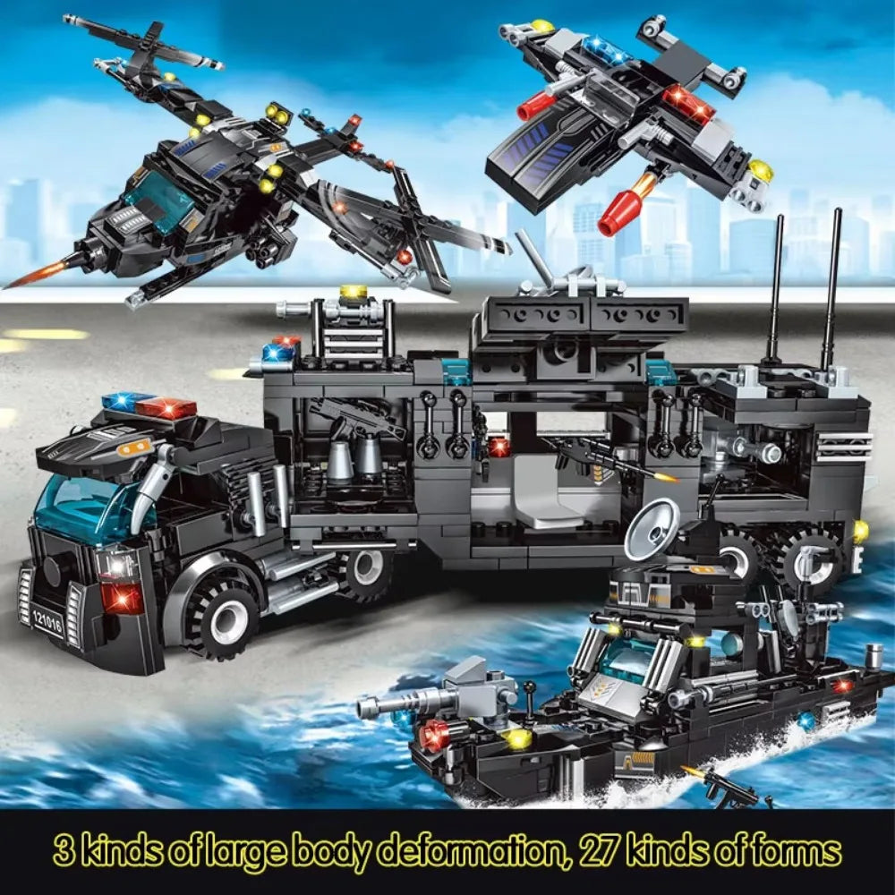 Police Station SWAT Team Military Building Blocks Set