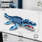 Blue Dinosaur Building Blocks Mosasaurus Model