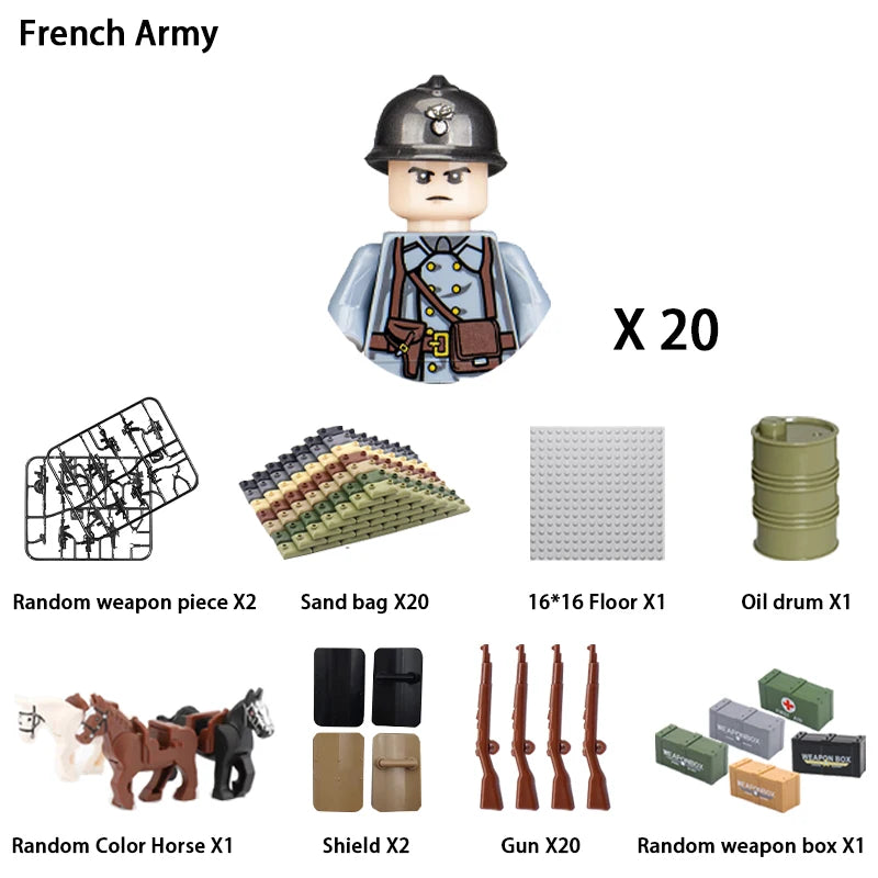 Military Building Block Character – World War II Soldier Mini Doll