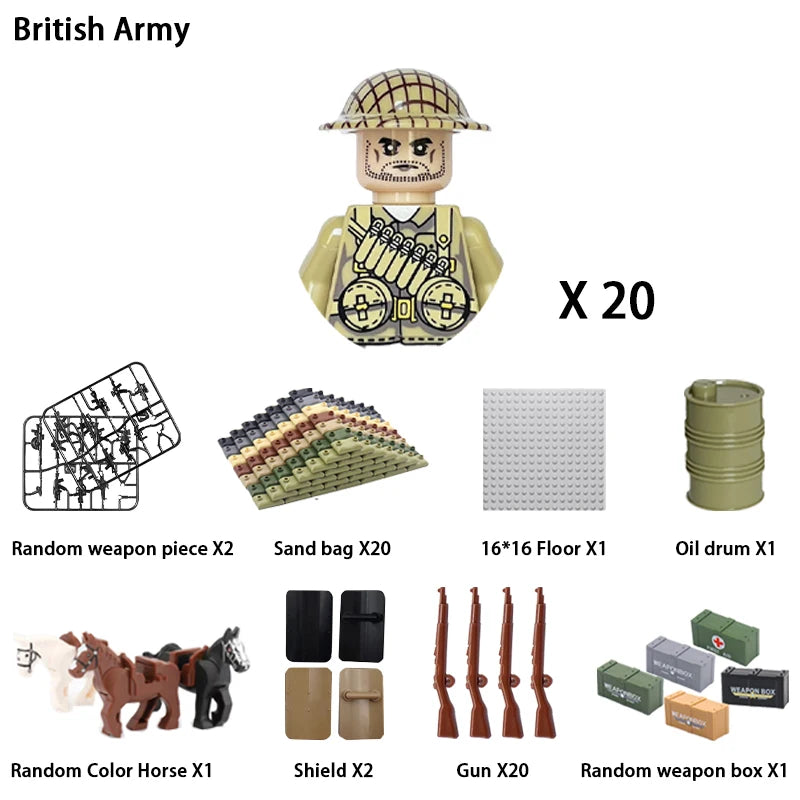 Military Building Block Character – World War II Soldier Mini Doll