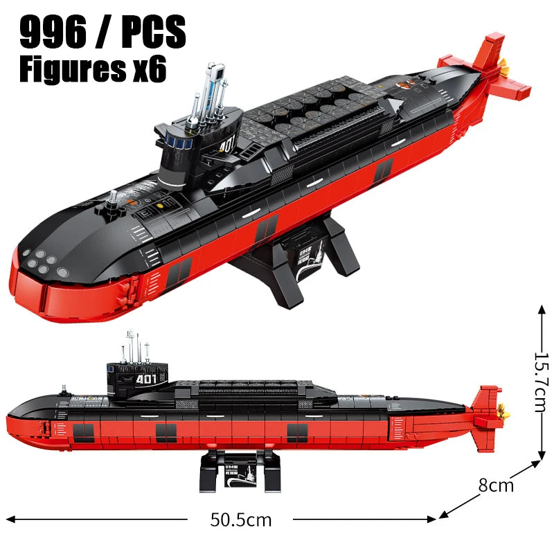 Nuclear Submarine Building Blocks Kit