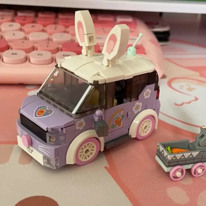 Rabbit Car Building Block Set DIY Cartoon Car Model