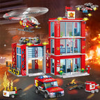 City Fire Station Building Blocks Set