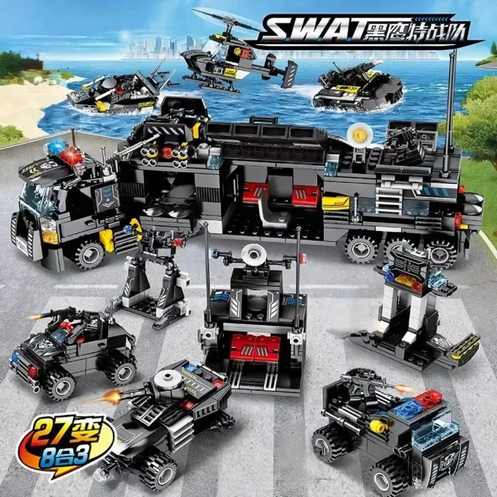 Police Station SWAT Team Military Building Blocks Set