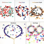 24 Rainbow Color Flat Chip Beads (6mm)