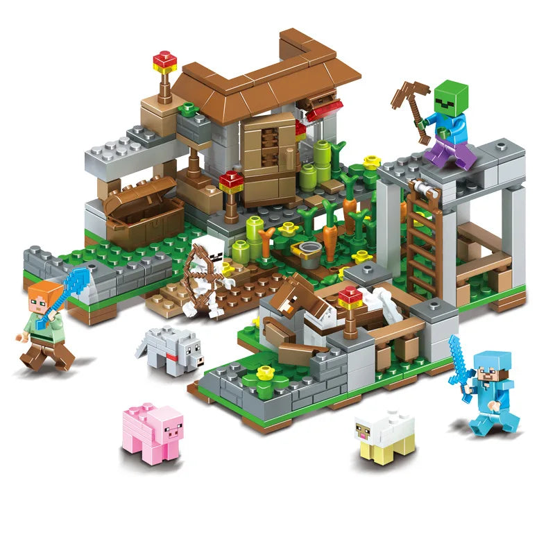 Small Village Jungle Treehouse & Cave Building Blocks Set