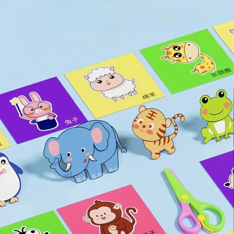 48Pcs Kids Cartoons Paper Cut Craft Kit