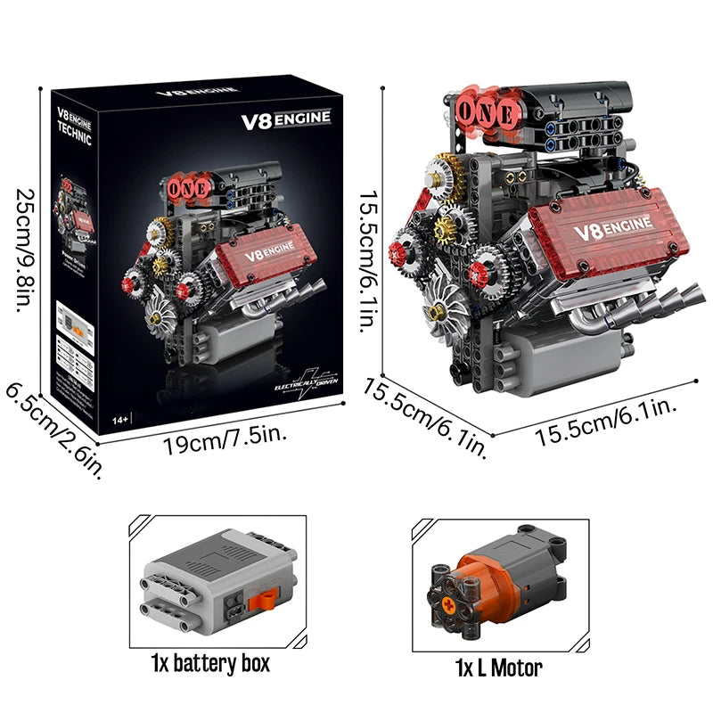Brick V8 Engine Motorized Simulation Model
