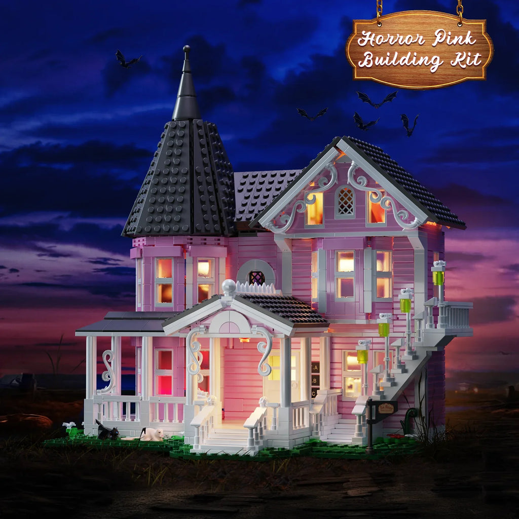 Coraline-Inspired Pink Palace Building Block Set