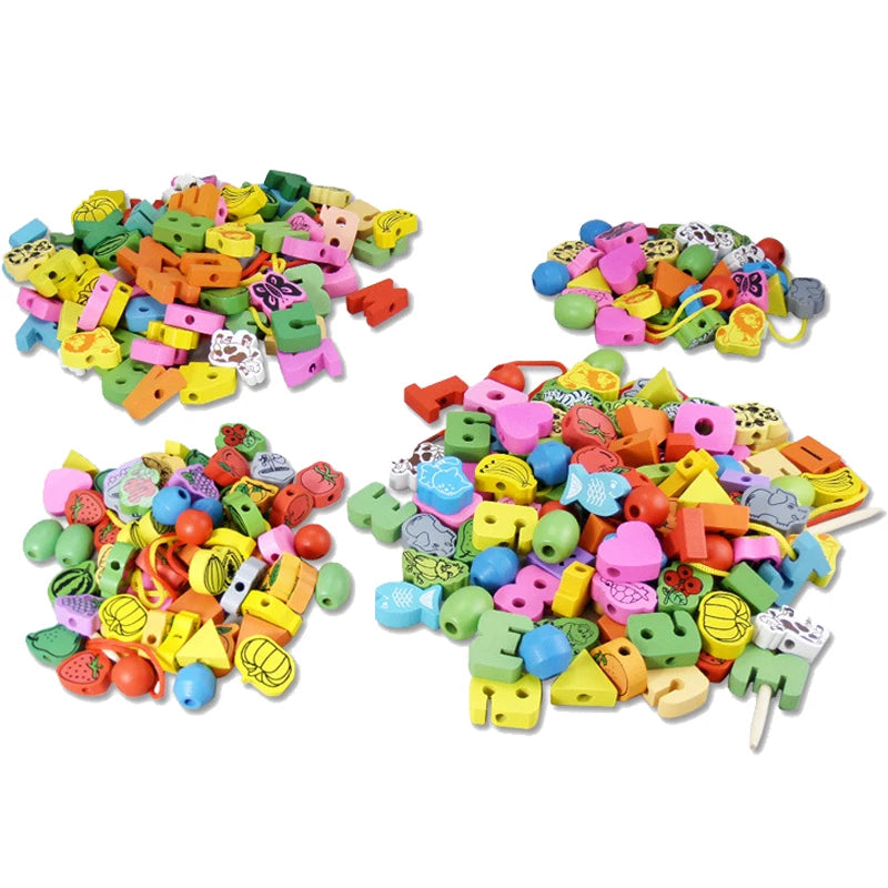 Wooden Montessori Educational DIY Stringing & Threading Toy Set