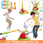 3 in 1 Musical Jump & Sports Toss Ring Game Toy with Rocket Launcher