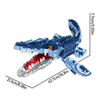 Blue Dinosaur Building Blocks Mosasaurus Model
