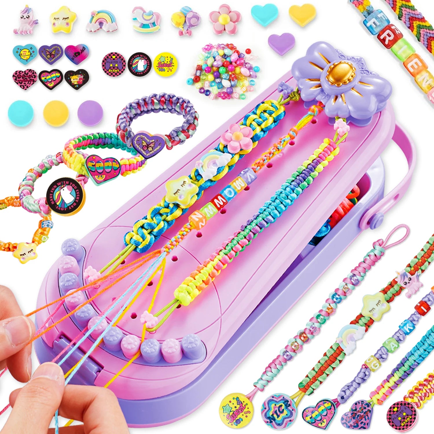 DIY Bracelet Making Kit for Girls - Children's Art And Craft Jewelry Rope Weaving Set Toy Suitable for Ages 6-12 Gift