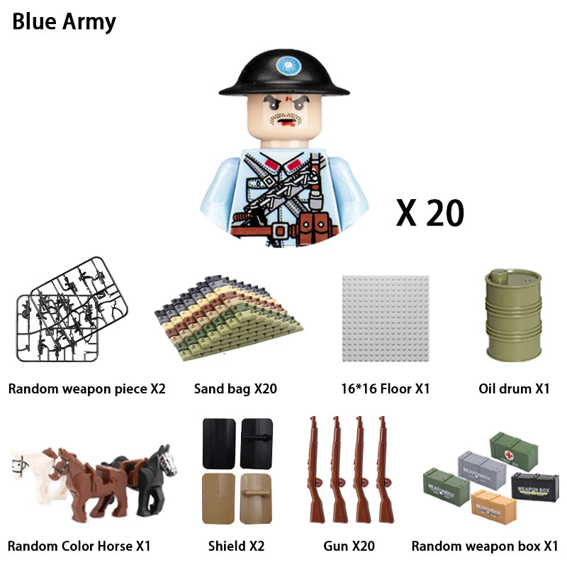 Military Building Block Character – World War II Soldier Mini Doll