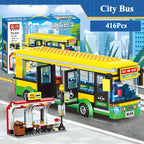 Transporter Truck & Bus Station Building Blocks Set