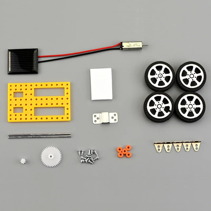 Mini Solar-Powered DIY Car Kit for Kids